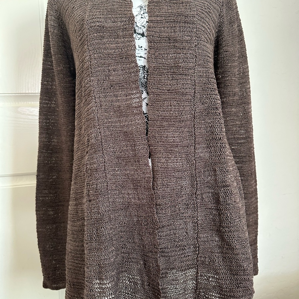 Eileen Fisher Brown Knit Cardigan